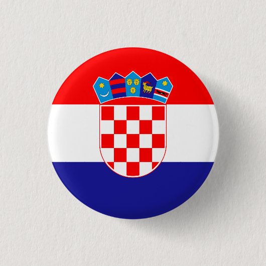Kroatische Flagge Button (Vorderseite)