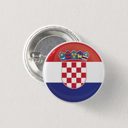 Kroatische Flagge Button (Vorne & Hinten)