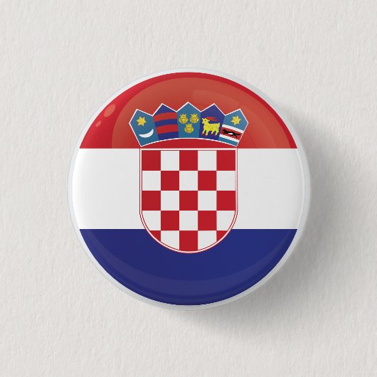 Kroatische Flagge Button (Vorderseite)