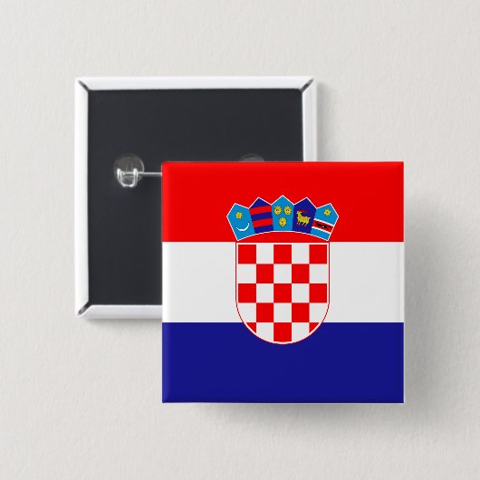 kroatische Flagge Button (Vorne & Hinten)