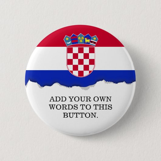 Kroatische Flagge Button (Vorderseite)