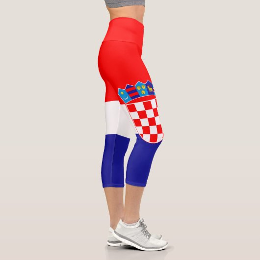 Kroatische Flagge Capri Leggings (Rechts)