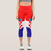 Kroatische Flagge Capri Leggings (Vorderseite)