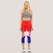 Kroatische Flagge Capri Leggings (Vorderseite)