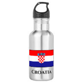 kroatische Flagge Edelstahlflasche (Vorderseite)