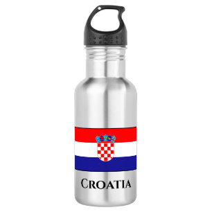 kroatische Flagge Edelstahlflasche