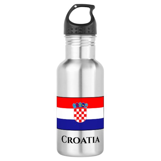 kroatische Flagge Edelstahlflasche (Vorderseite)