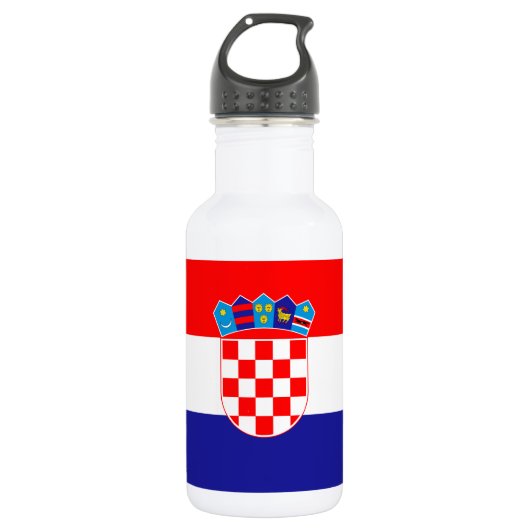 Kroatische Flagge Edelstahlflasche (Vorderseite)