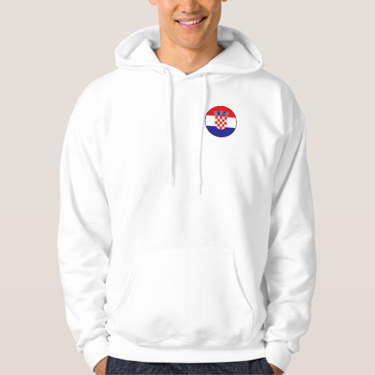 Kroatische Flagge Einfaches Round Icon Hoodie (Vorderseite)