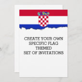 kroatische Flagge Einladung (Vorne/Hinten)