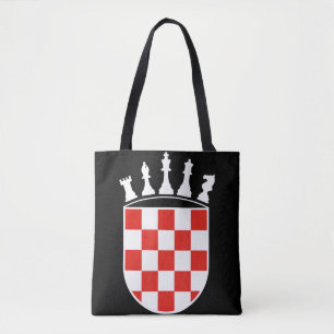 Kroatische-Flagge-Farben Schachspieler-Geschenke f Tasche
