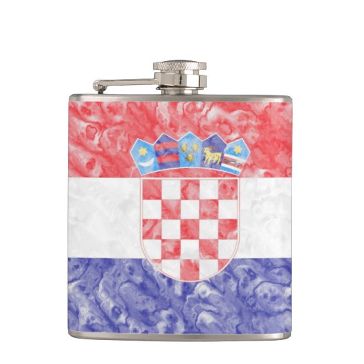 Kroatische Flagge Flachmann (Vorderseite)