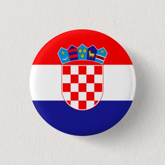 Kroatische Flagge, Flagge Kroatiens Button (Vorderseite)