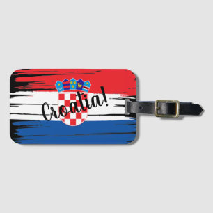 Kroatische Flagge für künstlerische Pinselstriche Gepäckanhänger