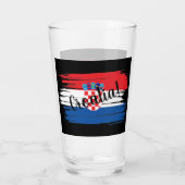 Kroatische Flagge für künstlerische Pinselstriche Glas (Rückseite)