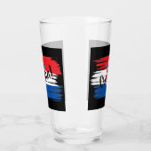 Kroatische Flagge für künstlerische Pinselstriche Glas (Links)