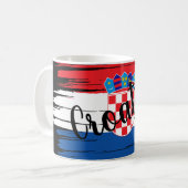 Kroatische Flagge für künstlerische Pinselstriche Kaffeetasse (Vorderseite Links)
