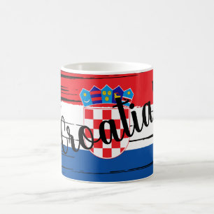 Kroatische Flagge für künstlerische Pinselstriche Kaffeetasse