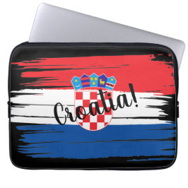 Kroatische Flagge für künstlerische Pinselstriche Laptopschutzhülle
