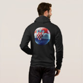 Kroatische Flagge Fußball  Hoodie (Schwarz voll)