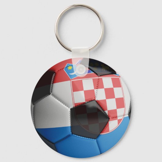 Kroatische Flagge - Fußballball Schlüsselanhänger (Vorderseite)