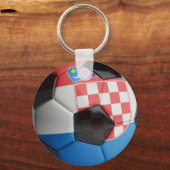 Kroatische Flagge - Fußballball Schlüsselanhänger (Vorderseite)