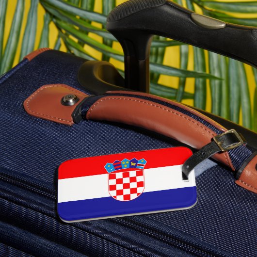 Kroatische Flagge Gepäckmarke Gepäckanhänger (Vorderseite Insitu 3)