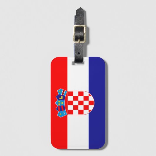 Kroatische Flagge Gepäckmarke Gepäckanhänger (Vorderseite Vertikal)