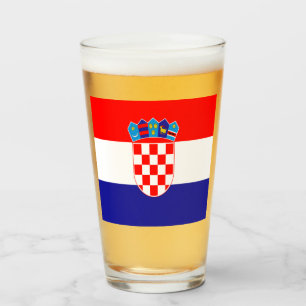 kroatische Flagge  Glas