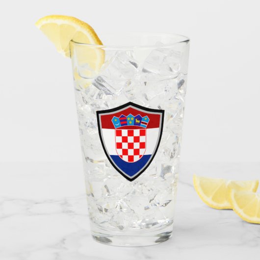 kroatische Flagge Glas (Vorderseite Ice)