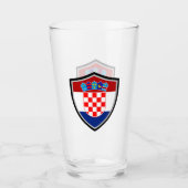 kroatische Flagge Glas (Vorderseite)