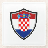 kroatische Flagge Glasuntersetzer (Vorderseite)