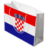 Kroatische Flagge Große Geschenktüte (Rückseite Schrägansicht)