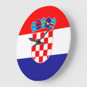 kroatische Flagge Große Wanduhr (Winkel)