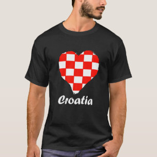 Kroatische Flagge Herz Kroatische Wurzeln Kroatisc T-Shirt
