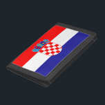 Kroatische Flagge Hrvatska Zastava Tri-fold Geldbeutel<br><div class="desc">Dieses Portemonnaie hat die Flagge Kroatiens mit einem Wappen.</div>