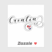 Kroatische Flagge im Herzen, Kroatien Aufkleber (Blatt)