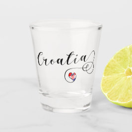 Kroatische Flagge im Herzen, Kroatien Schnapsglas
