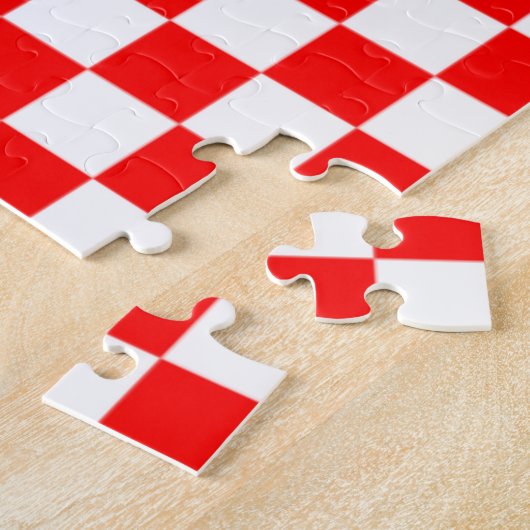 Kroatische Flagge in Herz gestapelt Collage Jigsaw Puzzle (Seite)