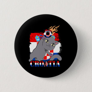 Kroatische Flagge Katze kroatischer Fußball kroati Button