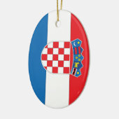 Kroatische Flagge Keramik Ornament (Links)