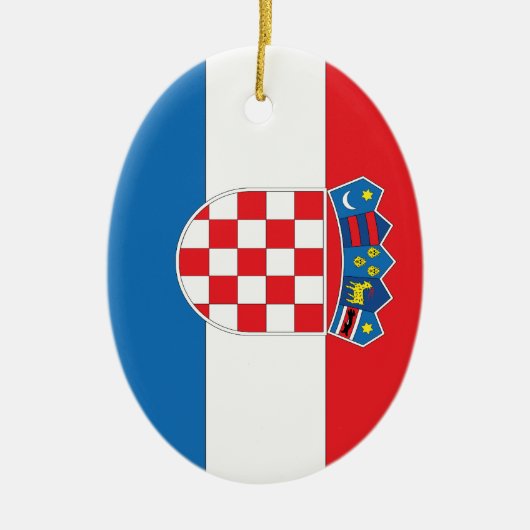 Kroatische Flagge Keramik Ornament (Vorne)