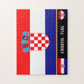 Kroatische Flagge & Kroatien - Land, Urlaub/Sport Puzzle (Vertikal)
