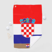 Kroatische Flagge & Kroatien, mit Monogramm / Golf Golfhandtuch (Insitu)
