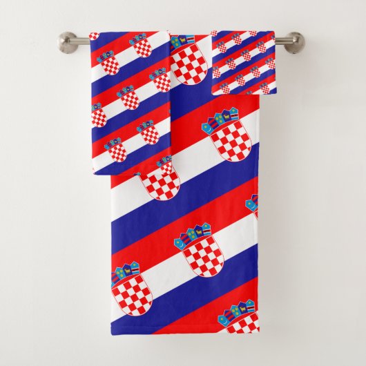 Kroatische Flagge & Kroatien - Reisen, Urlaub /Spo Badhandtuch Set (Insitu)