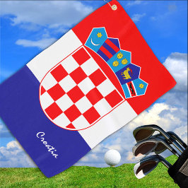Kroatische Flagge & Kroatien - Reisen, Urlaub /Spo Golfhandtuch