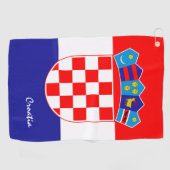 Kroatische Flagge & Kroatien - Reisen, Urlaub /Spo Golfhandtuch (Horizontal)
