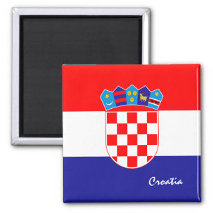 Kroatische Flagge & Kroatien Reisen, Urlaub/Sport Magnet