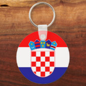Kroatische Flagge & Kroatien Urlaub, Reise / Sport Schlüsselanhänger (Rückseite)