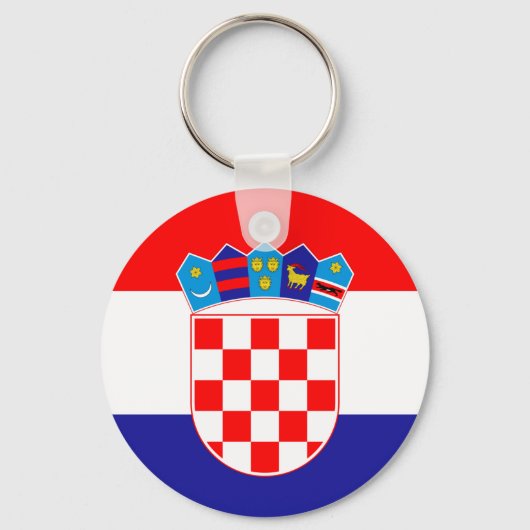 Kroatische Flagge & Kroatien Urlaub, Reise / Sport Schlüsselanhänger (Rückseite)